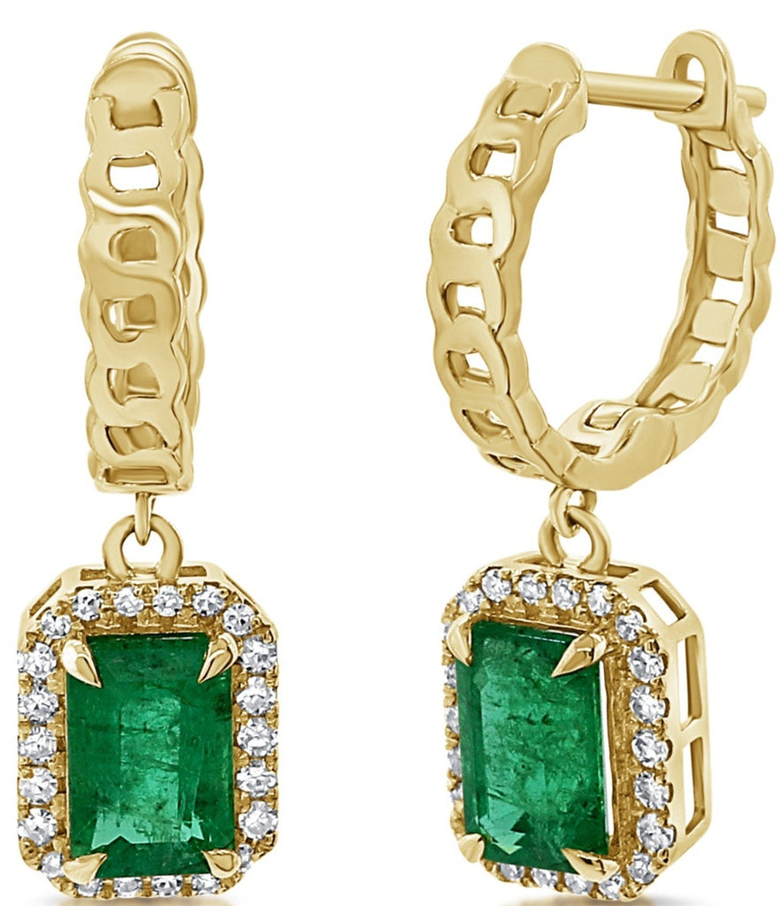 Emerald & Diamond Statement Dangles