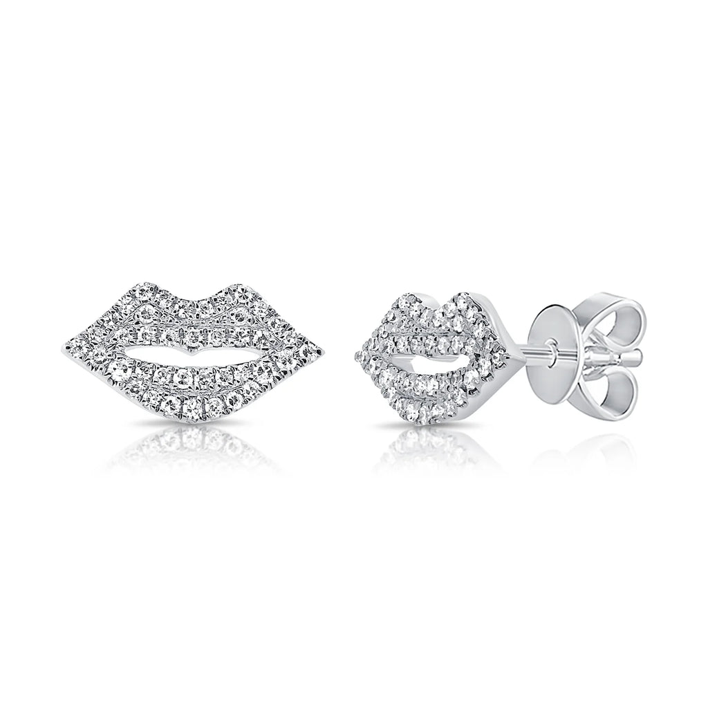 Diamond Lip Stud Earrings