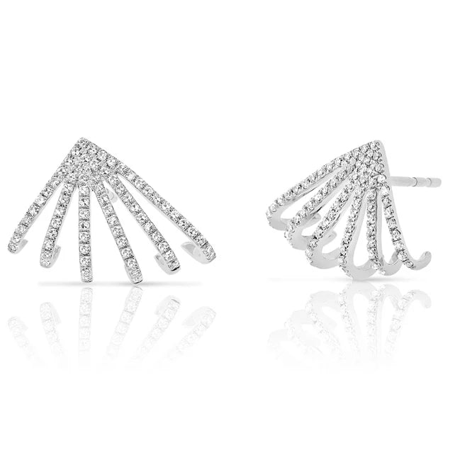 Diamond Cage Huggie Earrings