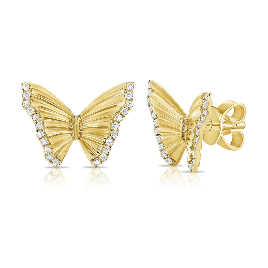 Diamond Butterfly Studs