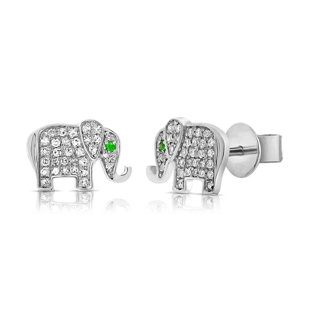 Diamond Elephant Studs