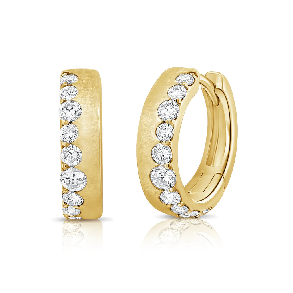 Gold & Diamond Floating Hoop Earrings