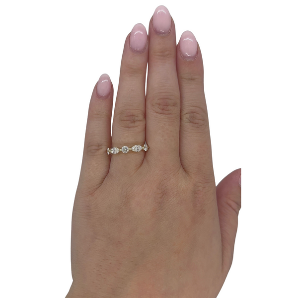 Lab-Grown Alternating Round & Marquise Band