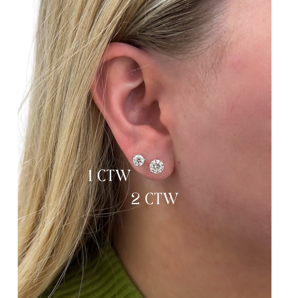 3-Prong Diamond Martini Studs