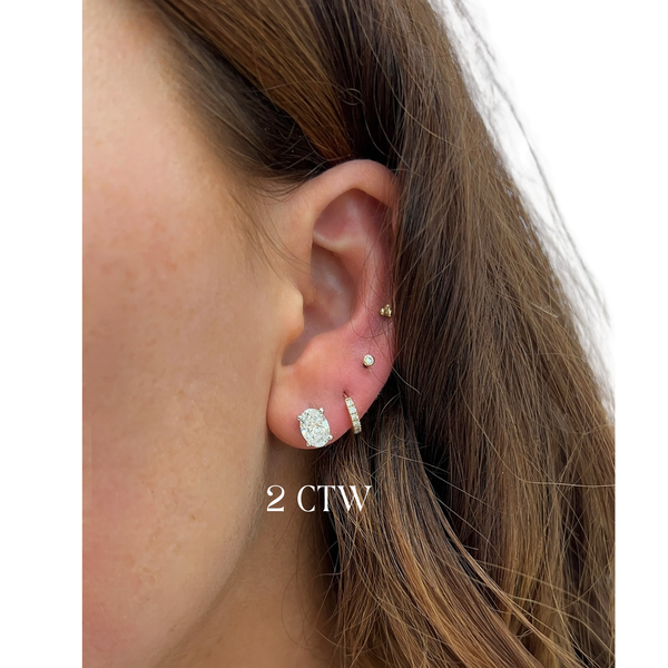 Lab-Grown Oval Cut Diamond Stud Earrings