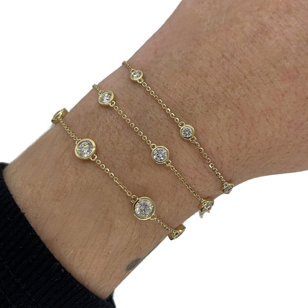 Lab-Grown 5 Stone Diamond Station Bracelet