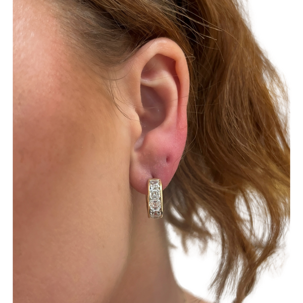 Lab-Grown Channel Set Asscher Huggies