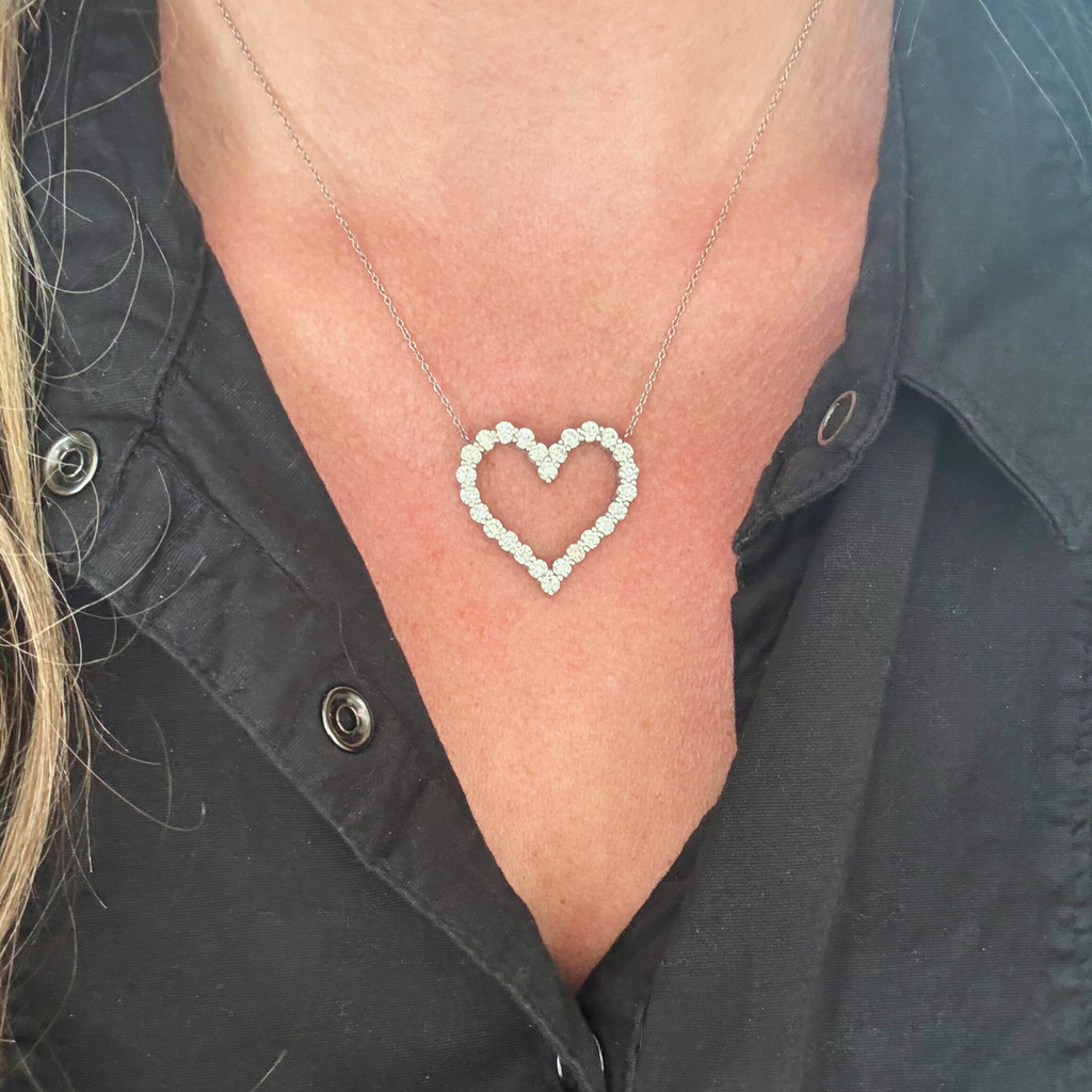 Lab-Grown Large Heart Pendant Necklace