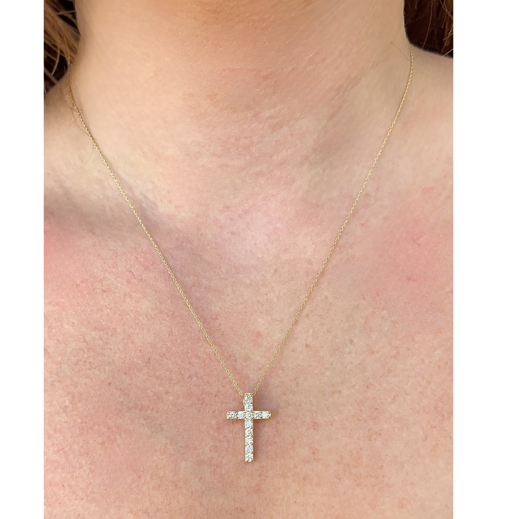 Lab-Grown Square Cross Necklace