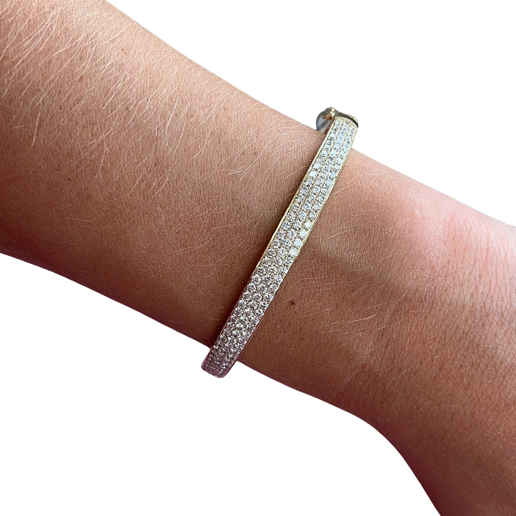 Triple Row Pave Bangle