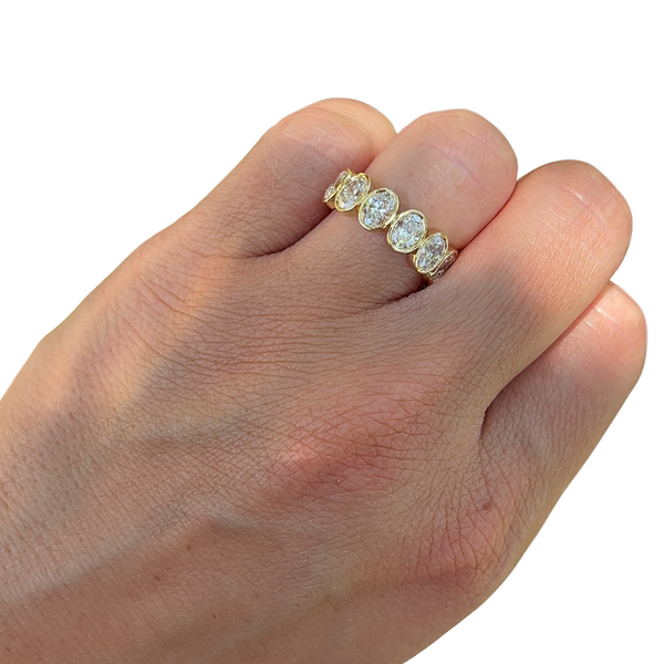 Lab-Grown Oval Bezel Set Ring