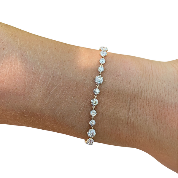 Lab-Grown Georgian Set Tennis Bracelet