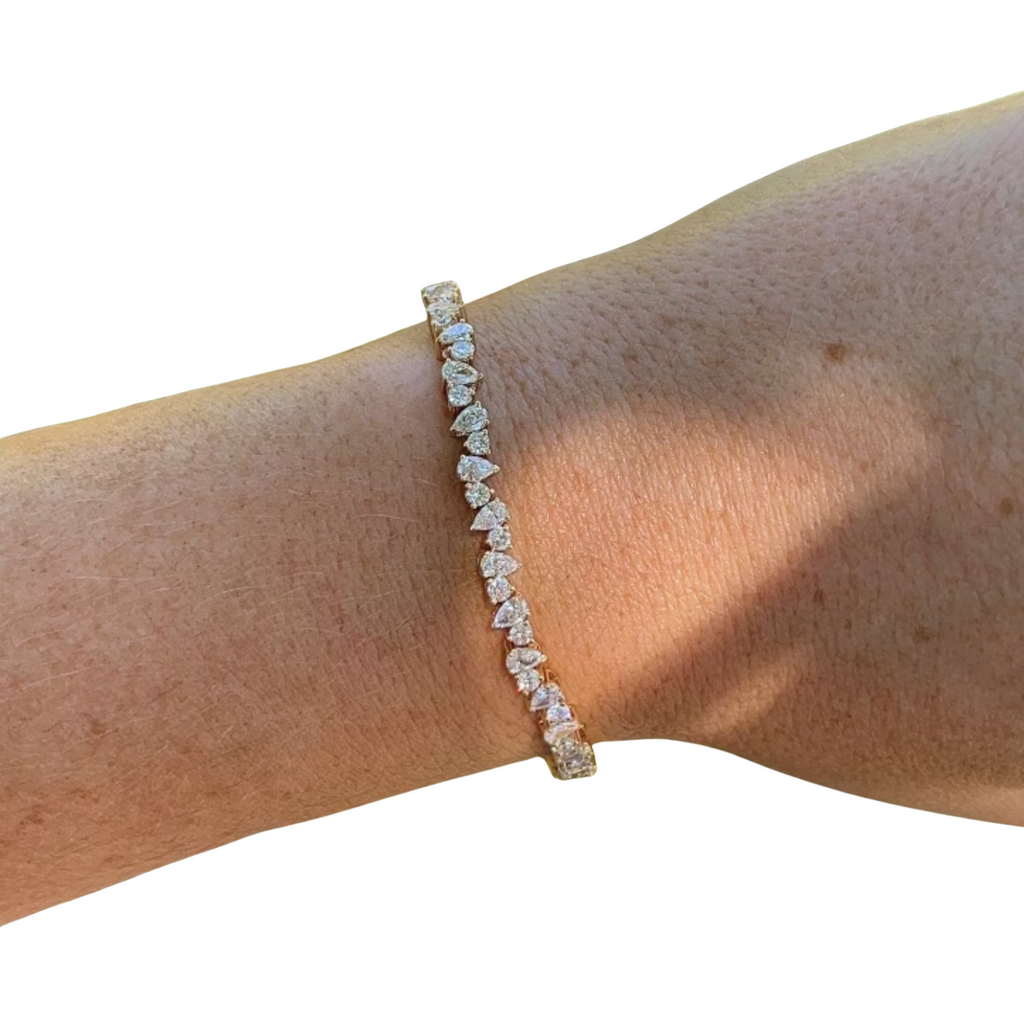 Lab-Grown Pear & Round Tennis Bracelet