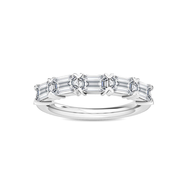 Lab-Grown E/W Emerald 5 Stone Band
