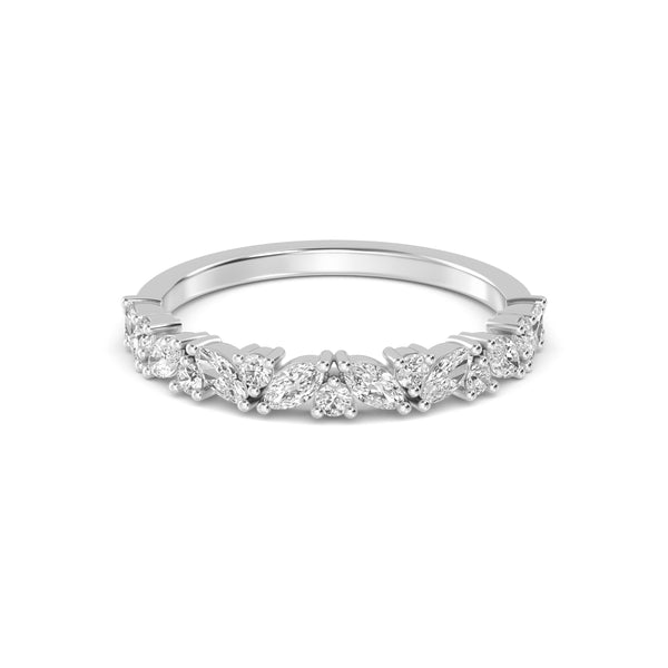 Lab-Grown Alternating Offset Marquise & Round Band