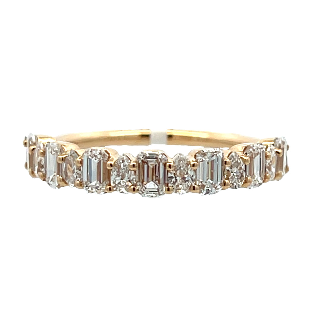 Lab-Grown Alternating Emerald & Pear Band