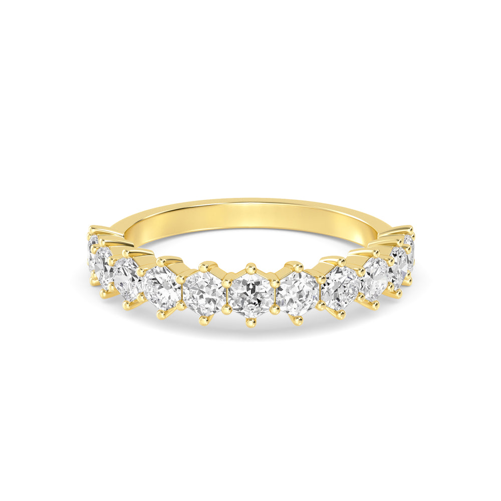 Lab-Grown Step Cut Hexagon Band