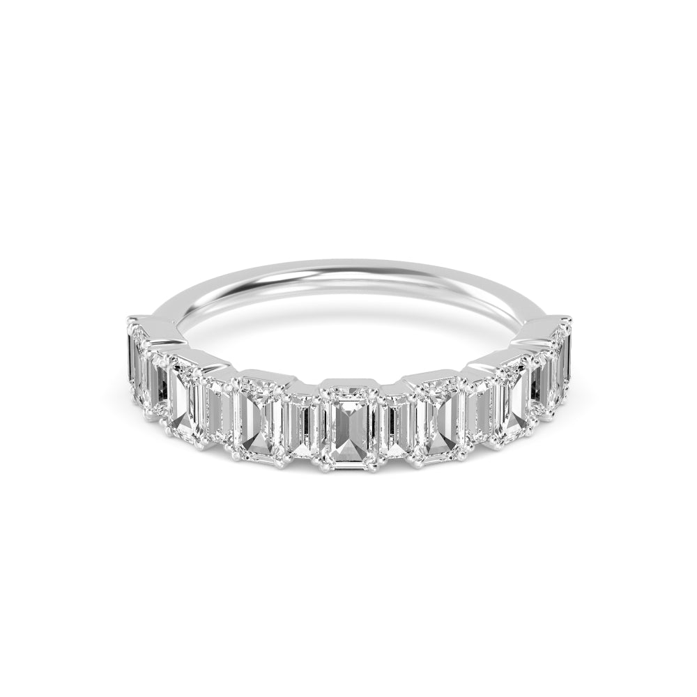 Lab-Grown Offset Emerald/Baguette Band
