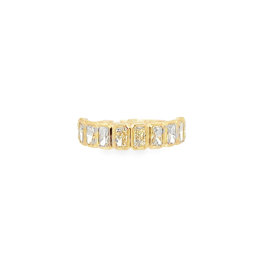 Gold Lab-Grown Bezel Radiant Band