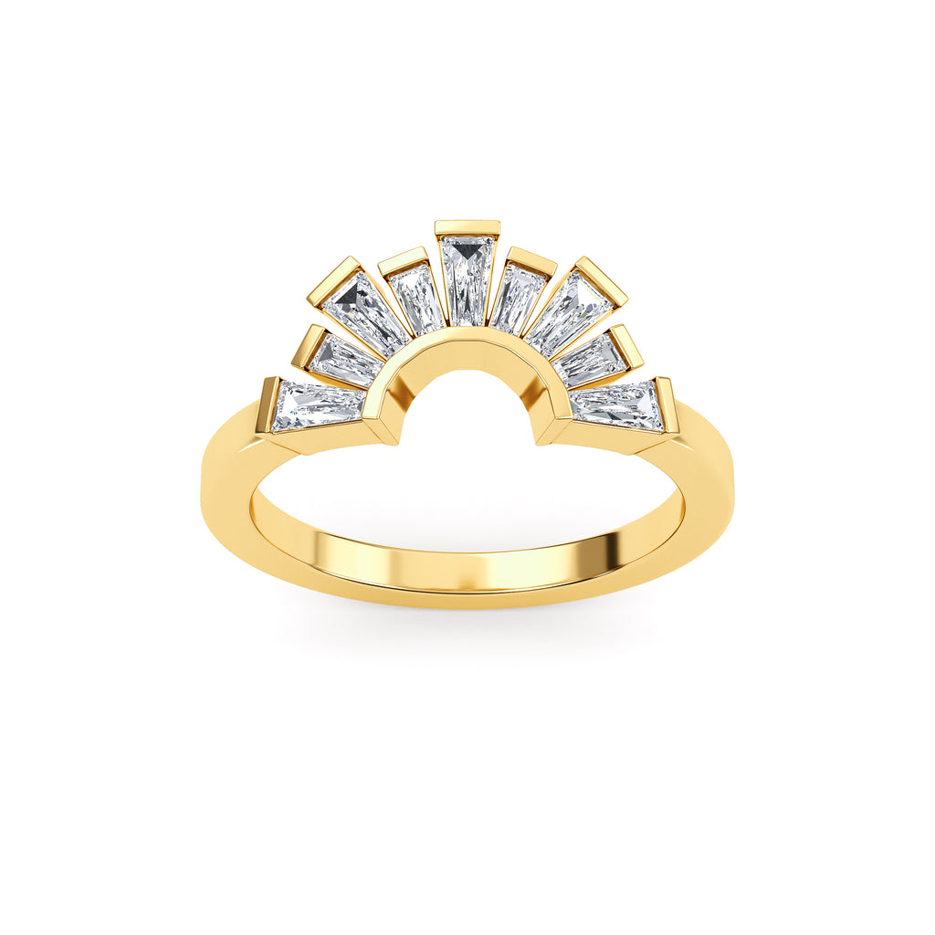 Lab-Grown Tapered Baguette Contour Band