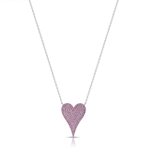 Pink Sapphire Heart Necklace