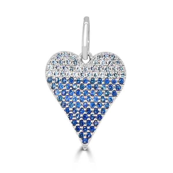 Ombre Blue Sapphire Heart Charm