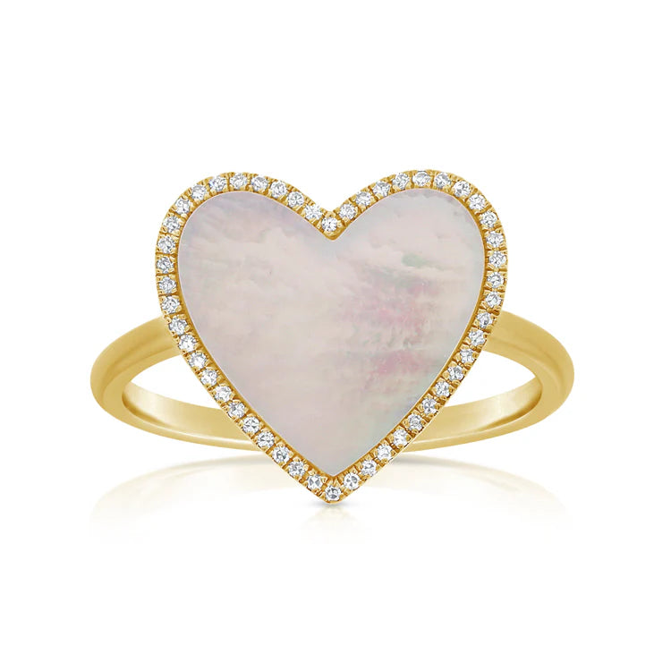 Diamond and Pearl Heart Ring