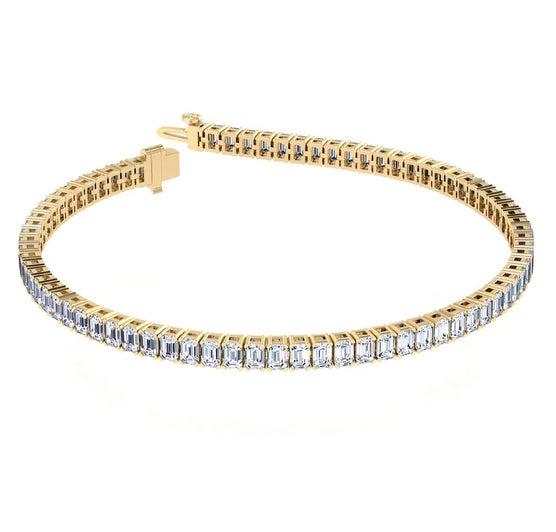 Lab-Grown Emerald Cut Diamond Tennis Bracelet