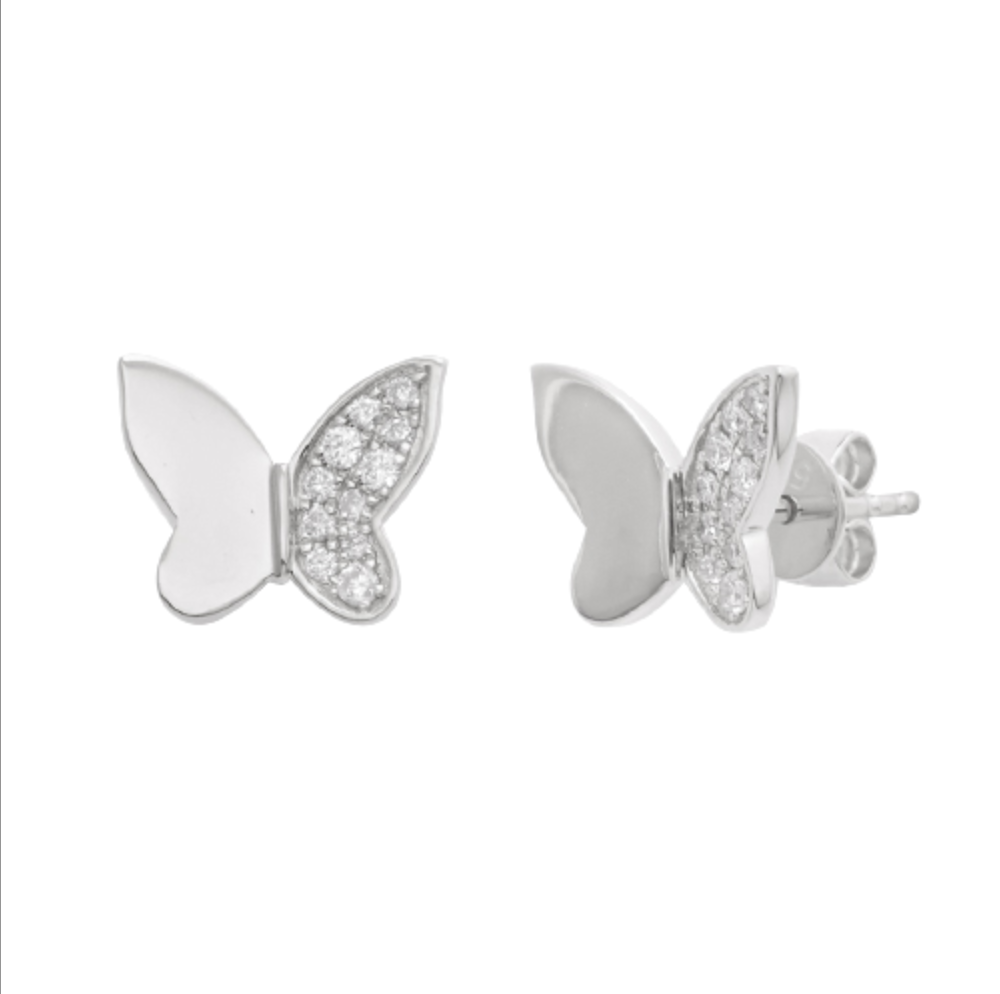 Dainty Diamond Butterfly Studs