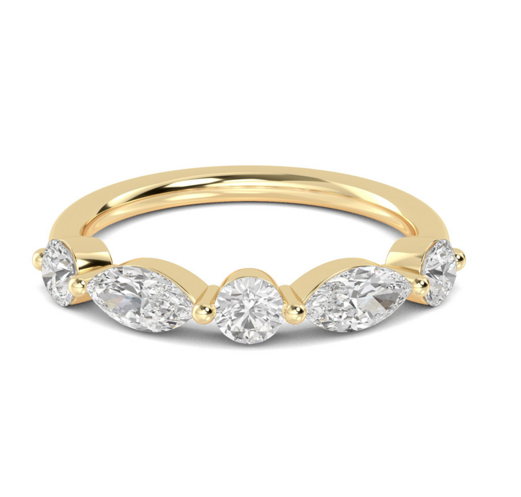 Lab-Grown Alternating Round & Marquise Band