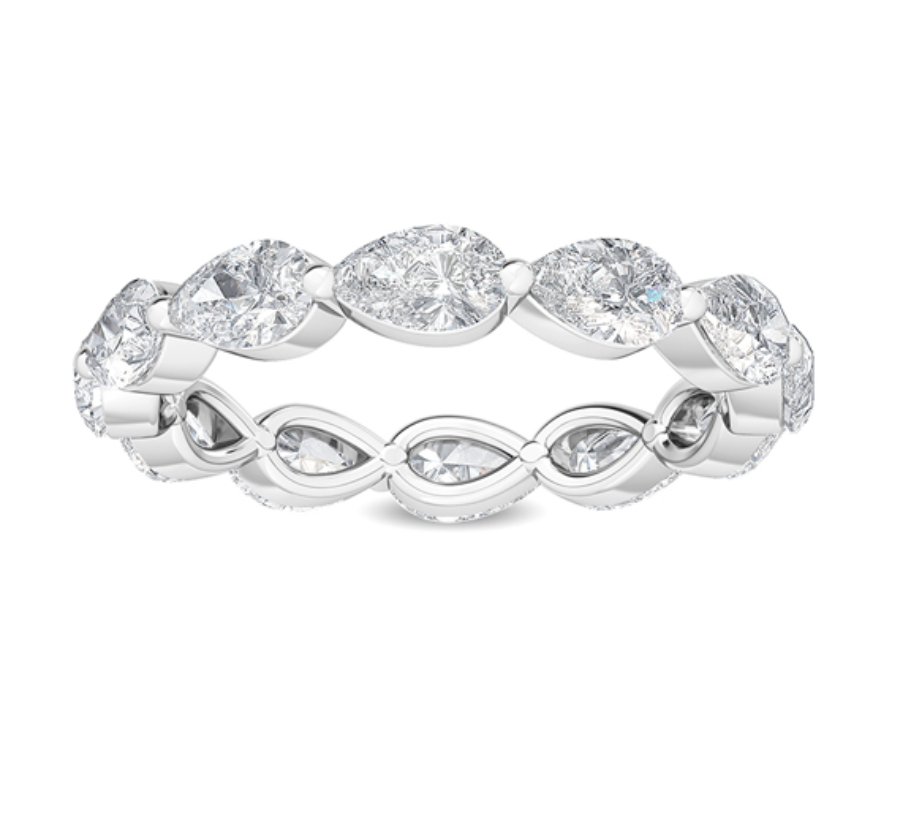 Lab-Grown East/West Pear Eternity Band