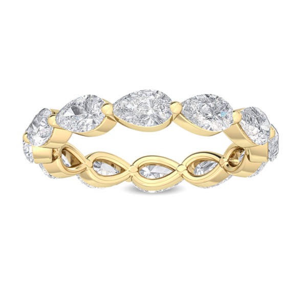 Lab-Grown East/West Pear Eternity Band