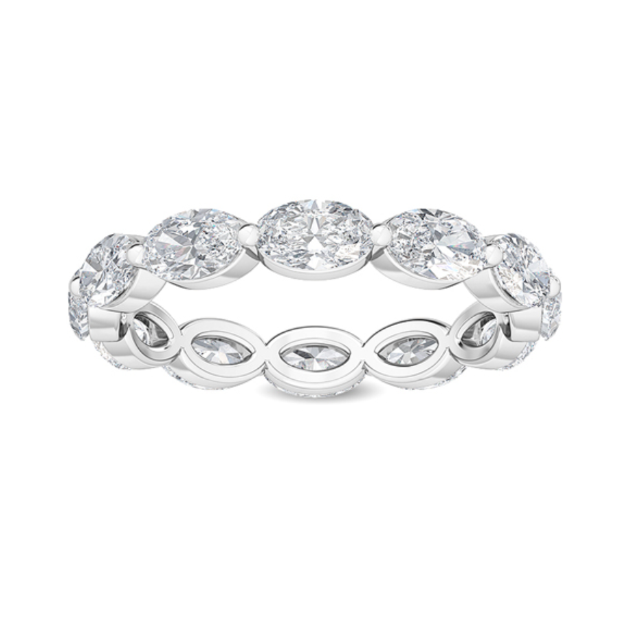 Lab-Grown East/West Oval Eternity Band