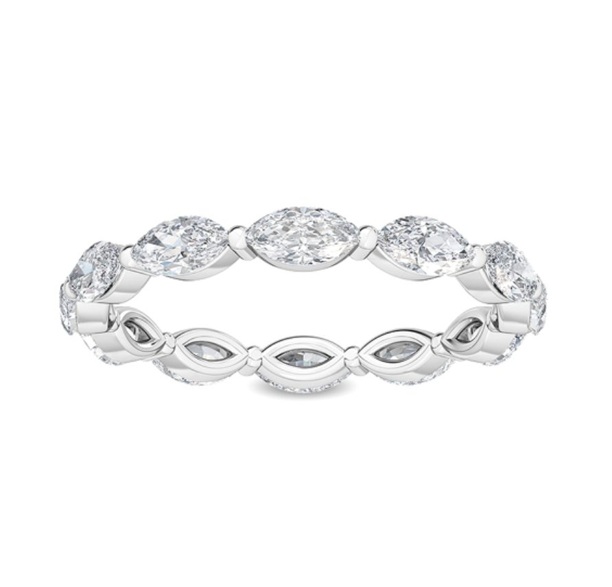 Lab-Grown East/West Marquise Eternity Band