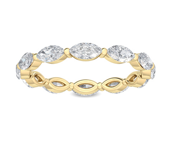 Lab-Grown East/West Marquise Eternity Band