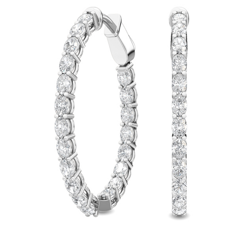 Lab-Grown Diamond Oval Inside Out Hoops (28MM)