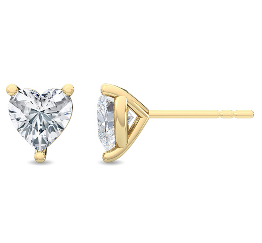 Lab-Grown Heart Shaped Diamond Stud Earrings