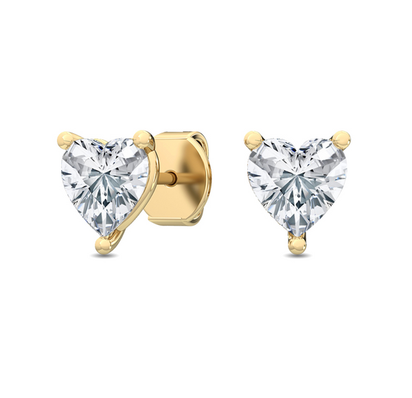 Lab-Grown Heart Shaped Diamond Stud Earrings