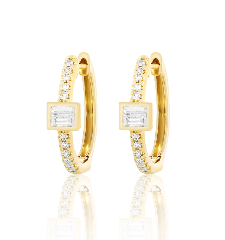 Bezel Baguette Huggies