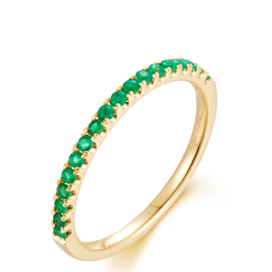 Round Emerald Stackable Band