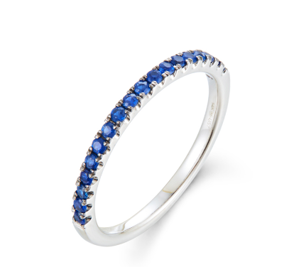 Round Sapphire Stackable Band