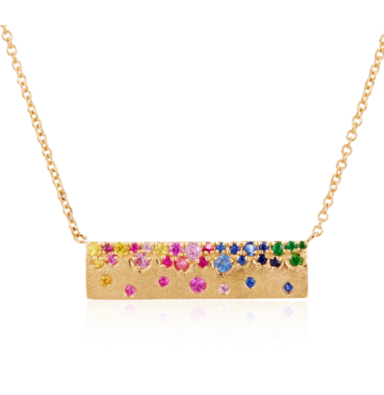 Rainbow Confetti Bar Necklace