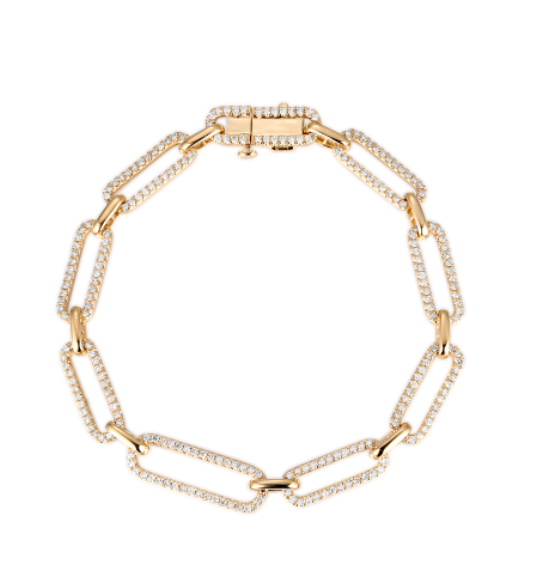 Diamond Paperclip Chain Bracelet