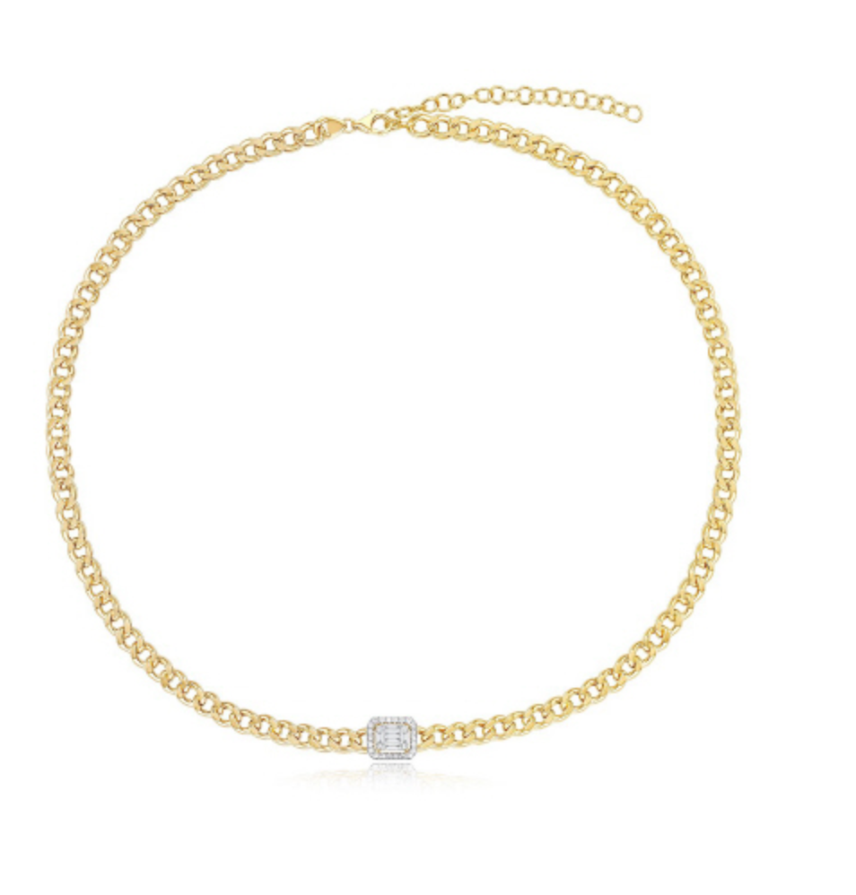 Diamond Emette Cuban Link Necklace