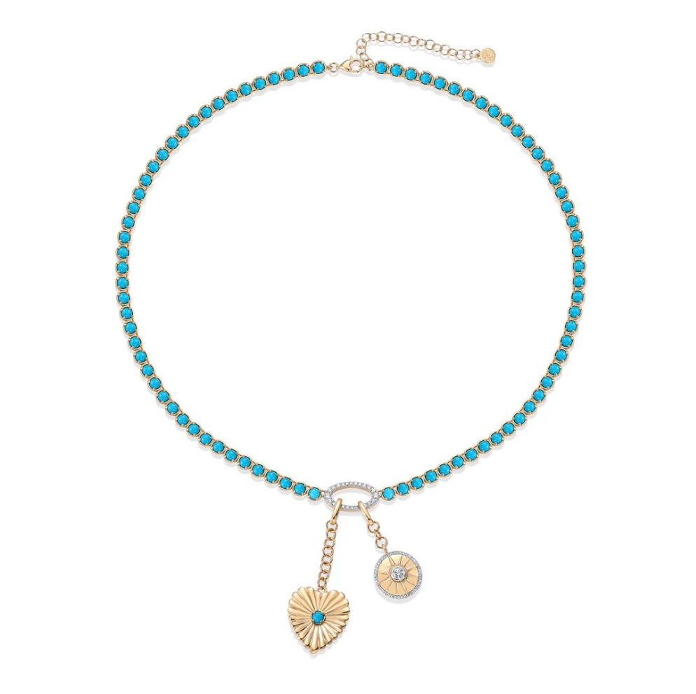 Turquoise Tennis & Charms