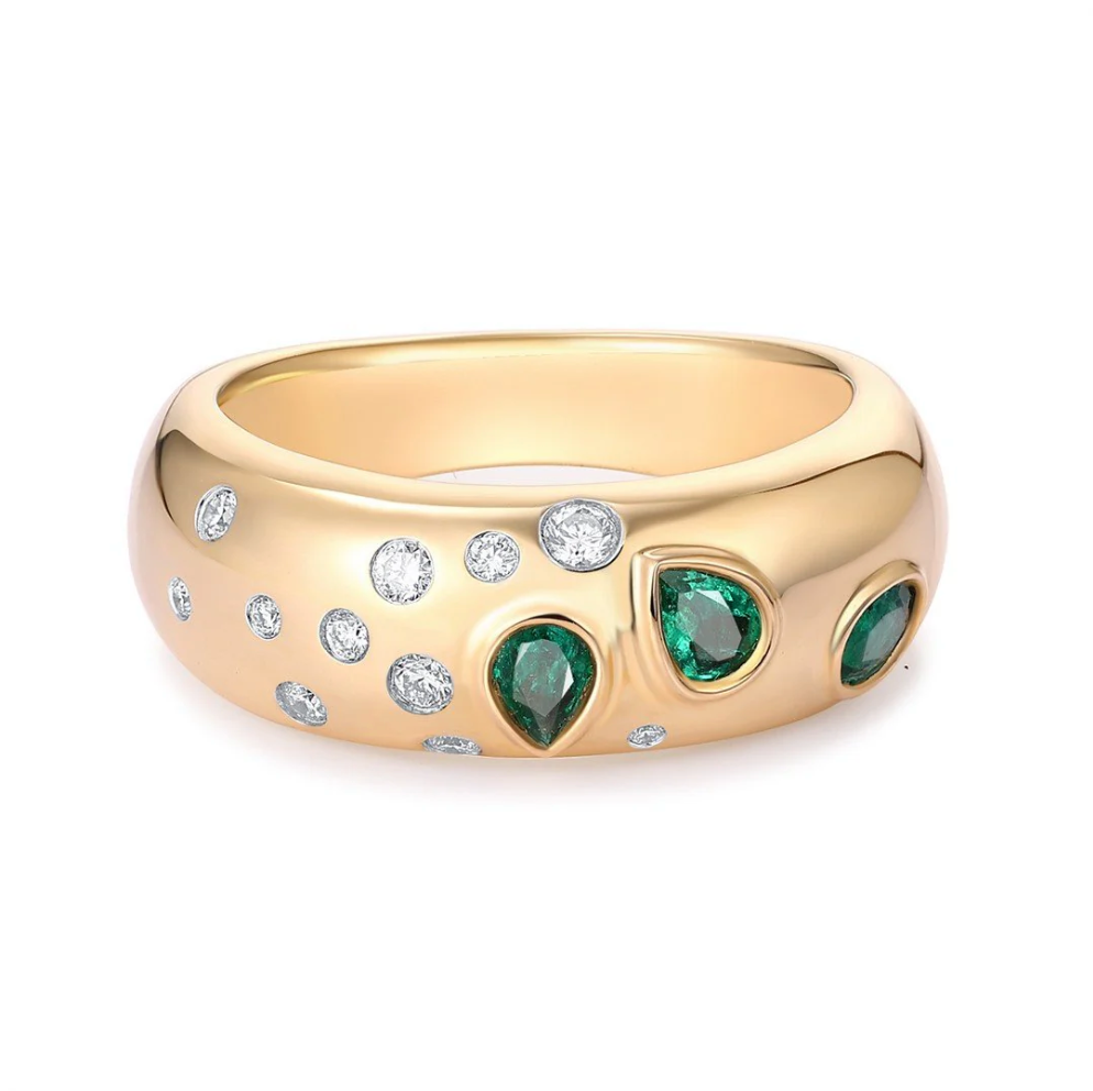 Emerald & Diamond Confetti Ring