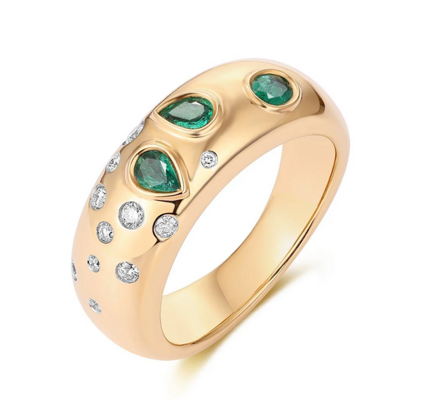 Emerald & Diamond Confetti Ring