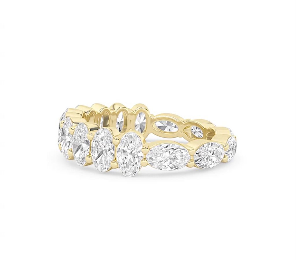 Lab-Grown N/S Oval & E/W Oval Eternity Band