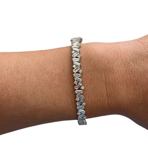 Mixed Shape Diamond Bangle