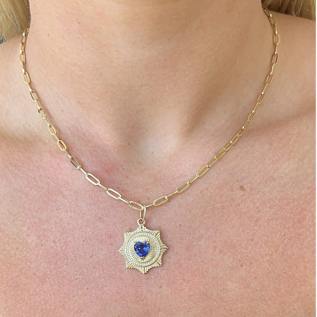 Lab-Grown Sapphire Heart Necklace